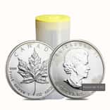 Roll of 25 - 1 oz Silver Canadian Maple Leaf (Milky, Cull, Damaged, Circulated, Cleaned)