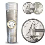 $5 Face Value Canada 80% Dimes Silver 50-Coin Roll Random Year (Avg Circ)