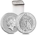 Tube of 10 - 2022 Great Britain 2 oz Silver The Tudor Beasts Lion of England Coin .9999 Fine BU (Roll, Lot of 10)