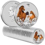 Roll of 20 - 2026 1/2 oz Colorized Silver Lunar Horse BU Perth Mint