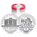 Roll of 20 - 2021 1 oz Austrian Silver Philharmonic Coin BU (Lot, Tube of 20)