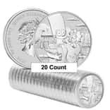 Roll of 20 - 2021 1 oz Tuvalu Marge & Maggie Simpson Silver Coin .9999 Fine BU In Cap