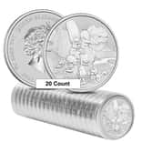 Roll of 20 - 2021 1 oz Tuvalu The Simpson Family Silver Coin .9999 Fine BU In Cap