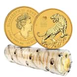 Lot of 20 - 2022 1/10 oz Gold Lunar Year of The Tiger BU Australia Perth Mint In Cap