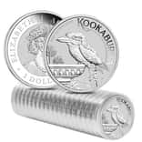 Roll of 20 - 2022 1 oz Silver Australian Kookaburra Perth Mint .9999 Fine BU In Cap (Tube, Lot of 20)