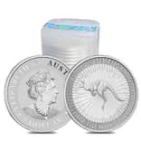 Roll of 25 - 2022 1 oz Australian Silver Kangaroo Perth Mint Coin .9999 Fine BU (Tube, Lot of 25)