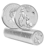 Roll of 20 - 2023 1 oz Silver Lunar Year of The Rabbit BU Australian Perth Mint In Cap (Tube, Lot of 20)