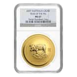 2007 2 oz Gold Lunar Year of The Pig Perth Mint (Series I) NGC MS 67