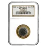 2000 Isle of Man 1/2 Crown Greenwich Meridian Time Clock NGC PF 67 Bimetal coin