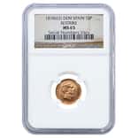 1878 (1962) Dem Spain 10 Pesetas Gold Coin Restrike NGC MS65