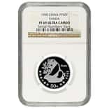 1990 1/2 oz Chinese Proof Platinum Panda 50 Yuan NGC PF 69 UCAM  