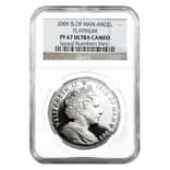 2009 Isle of Man 1 oz Platinum Angel NGC PF 67 UCAM 25th Anniversary