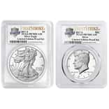 2017 S Proof Silver American Eagle/Kennedy Half Dollar Limited Edition PCGS PF 70 FS (225th Annv.)