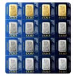 10 Grams Pamp Suisse Gold Platinum Palladium Silver Multigram Portfolio Bars (Four Metals,16x2.5 Grams)