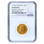1918-M Gold Australia Sovereign George V Coin NGC AU Details