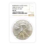 2008-W 1 oz Burnished Silver American Eagle $1 NGC MS 69 Reverse of 2007