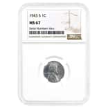 1943-S Steel Lincoln Wheat Penny NGC MS 67