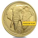 South Africa 1 oz Big Five Elephant Gold Coin .9999 Fine BU (Random Year)