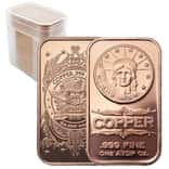 Tube of 20 - 1 oz Liberty Head Copper Bar .999 Fine