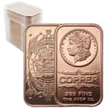 Tube of 20 - 1 oz Morgan Dollar Copper Bar .999 Fine