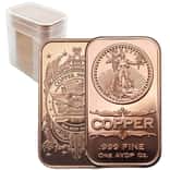 Tube of 20 - 1 oz St Gaudens Design Copper Bar .999 Fine