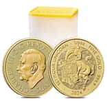 Tube of 25 - 2024 GB 1/4 oz Gold The Tudor Beasts Seymour Unicorn Coin BU
