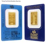 Vintage Assay - 2.5 gram Gold Bar PAMP Suisse - Statue of Liberty .9999 Fine
