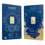 1/2 Gram PAMP Suisse Aquarius Zodiac Gold Bar (in Assay)