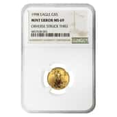 Mint Error Bullion Gold American Eagle Coins