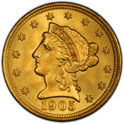 1840-1907 Liberty Head 2.5 Dollar Gold Coin