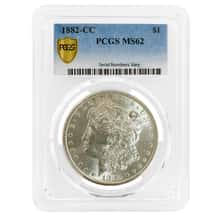 MS 62 Graded 1882 Year Morgan US Dollars (1878-1921) for