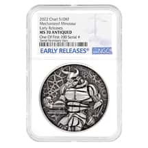 2022 2 oz Silver Minotaur NGC MS 70 One of 100|Bullion Exchanges 2022 2 oz Silver Minotaur NGC MS 70 One of 100|Bullion Exchanges
