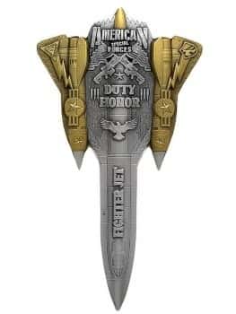 2024 Chad 2 oz Silver Fighter Jet Gilded Shaped Coin .999 Fine