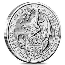 Best 2017 silver coins Great Britain 2 oz Silver Queen's Beast (Red Dragon)