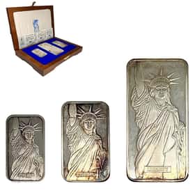 希少 ozwrt gold silver set 1986 Engelhard MTB Liberty Silver 3 Bar Set | Bullion Exchanges
