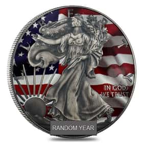 1 oz Silver Eagle Colorized Coin Random Year | Bullion Exchanges
