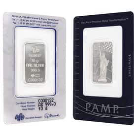 希少！PAMP 10g silver bar 999.0 10 gram Silver Bar PAMP Statue of Liberty | Bullion Exchanges