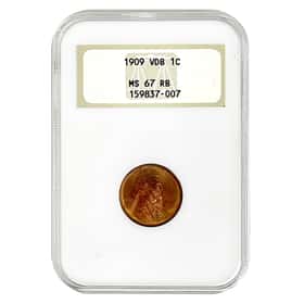 1909 VDB Lincoln Wheat Penny NGC MS 67 RB | Bullion Exchanges