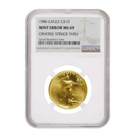 1986 1/4 oz Gold Eagle NGC MS 69 Obv Error | Bullion Exchanges