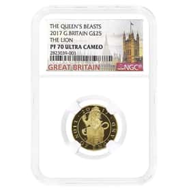 2017 1/4 oz Queen's Beasts Lion Gold Coin NGC PF 70 UCAM