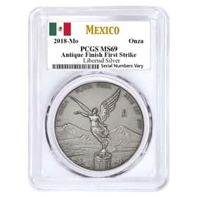 2018 1oz Antique Silver Libertad PCGS MS 69 FS|Bullion Exchanges