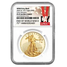 2020 V75 Privy 1 oz Gold Eagle NGC PF 69 V-Day|Bullion Exchanges