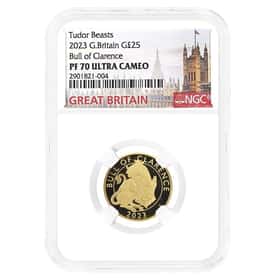 2023 1/4 oz Tudor Beasts Bull of Clarence Gold NGC PF 70