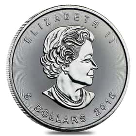 2016 1 oz Silver Canadian Maple Leaf .9999 Fine $5 Coin BU