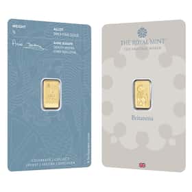 1 gram Gold Bar - Royal Mint Britannia - 999.9 Fine in Assay
