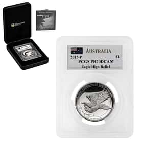 2015ウェッジテールイーグル1オンス プラチナPCGS PR70DCAM 2015 Silver Wedge-Tailed Eagle PCGS PF 70 | Bullion Exchanges