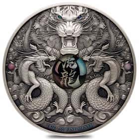 コレクション 1 oz Silver Dragon & Tiger BU 2018 Dragon & Tiger 1oz .999 Silver BU Coin – My Collectables