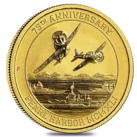 2016 1/10 oz Gold Tuvalu Pearl Harbor Perth Mint Coin