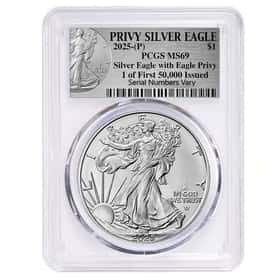 2025 Eagle Privy 1 oz Silver PCGS MS 69 One of First 50K