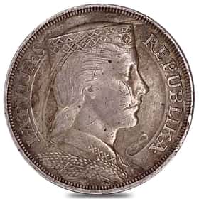 1929-1932 Latvia 5 Lati Silver Coin Average Circulated
